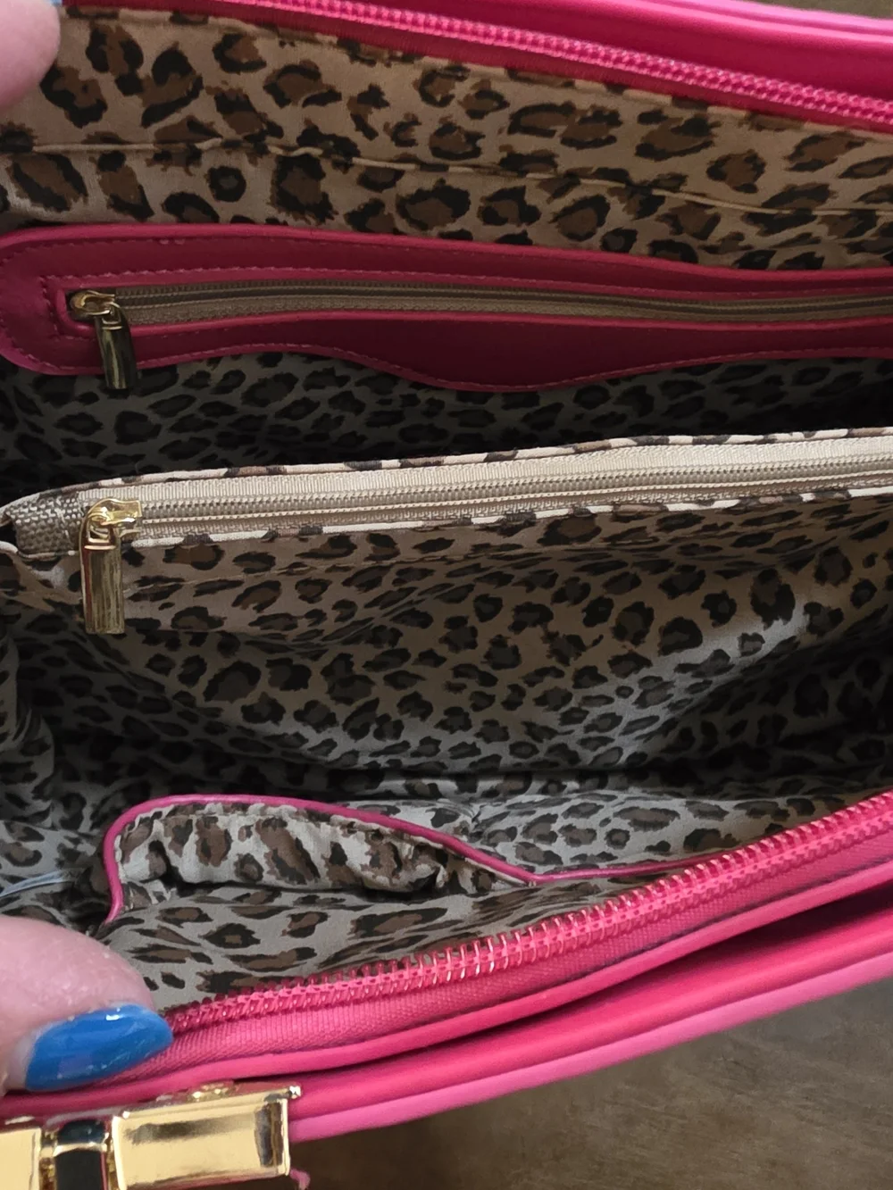 3PC Hot Pink Croc-Texture Women’s Satchel Bag, Crossbody & Wallet Set